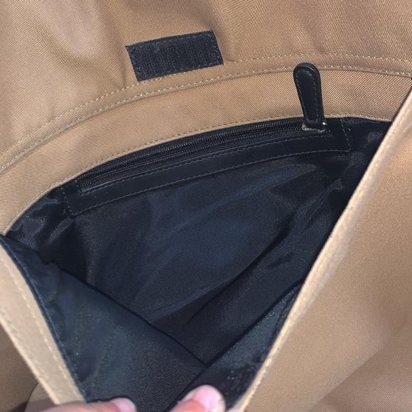 Gently Loved Tan Canvas Leather Laptop Crossbody Messenger Bag by COACH - Picture 8 of 12